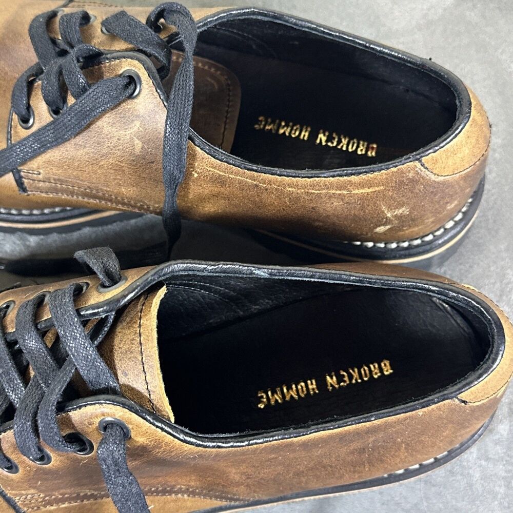 Broken Homme Leather Work Shoes Derby Lace Up Classic 8.5 USA Men’s Vibram